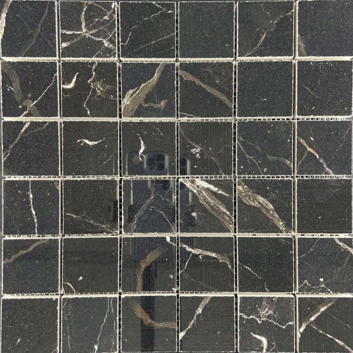 Керамическая Мозаика Velsaa Estrada Mosaic Nero чип 4.7x4.7 — фото 2