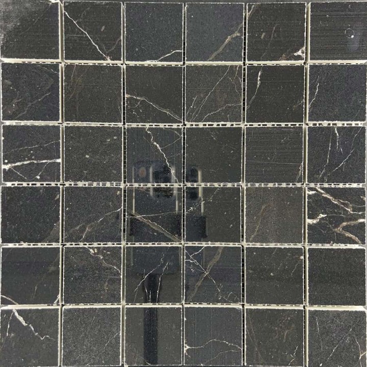 Керамическая Мозаика Velsaa Estrada Mosaic Nero чип 4.7x4.7 — фото 3