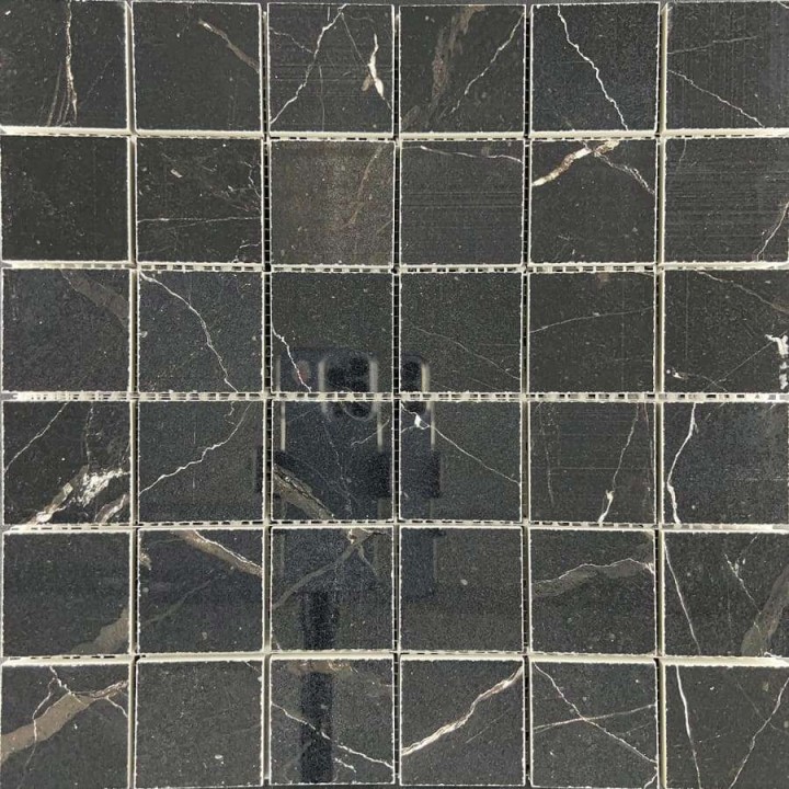 Керамическая Мозаика Velsaa Estrada Mosaic Nero чип 4.7x4.7 — фото 4