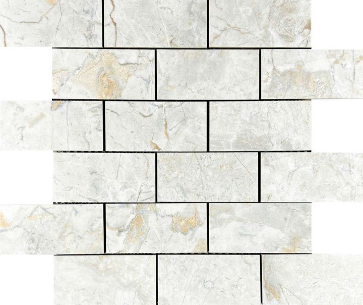 Керамическая Мозаика Velsaa Lumix White Mosaic Brick Bone 29.7х34.6 — фото 6
