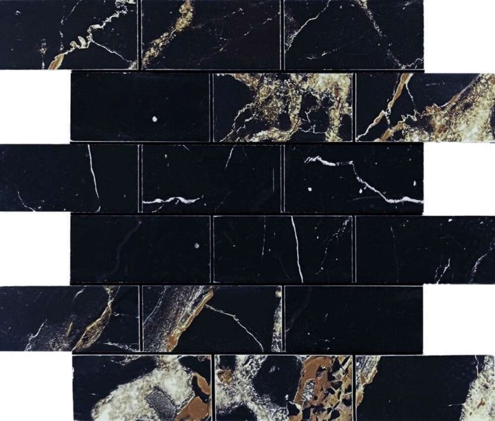 Керамическая Мозаика Velsaa Mosaic Alcantro Mosaic Nero Brick Bone 29.7х34.6 — фото 4