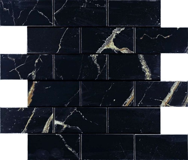 Керамическая Мозаика Velsaa Mosaic Alcantro Mosaic Nero Brick Bone 29.7х34.6 — фото 5