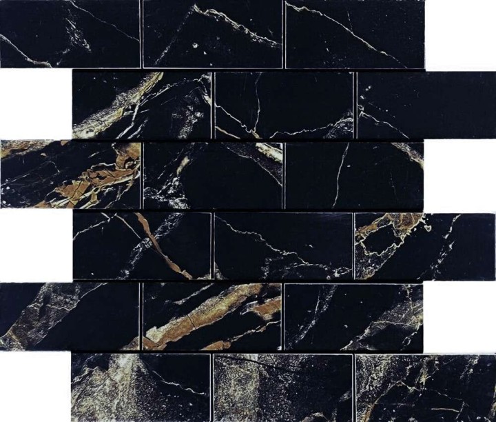 Керамическая Мозаика Velsaa Mosaic Alcantro Mosaic Nero Brick Bone 29.7х34.6 — фото 6