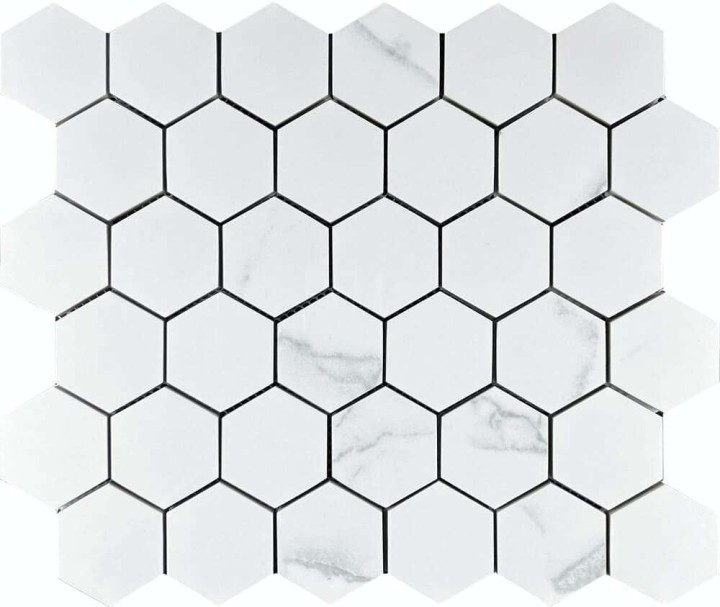 Керамическая Мозаика Velsaa Mosaic Calacata Lite Mosaic Hexagone 30.9х32.2 — фото 2