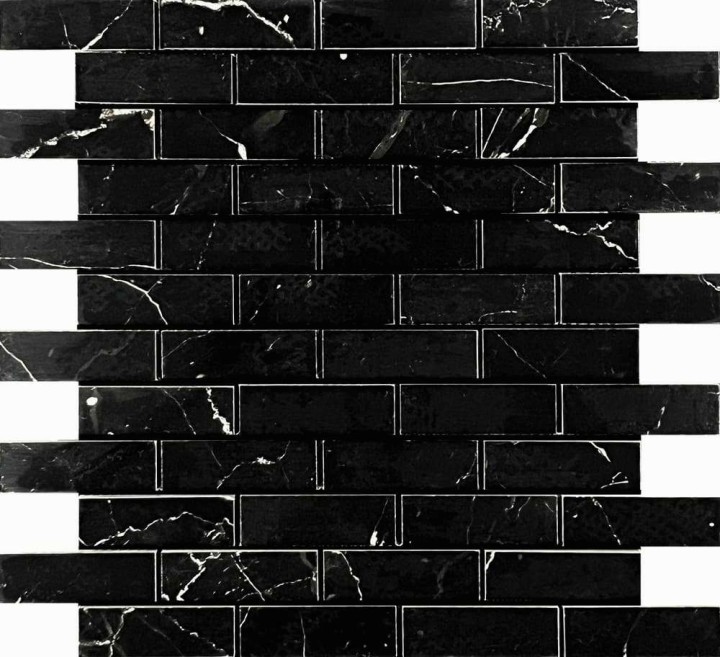 Керамическая Мозаика Velsaa Mosaic Estrada Mosaic Nero Brick Bone 29.9х32.1 — фото 2