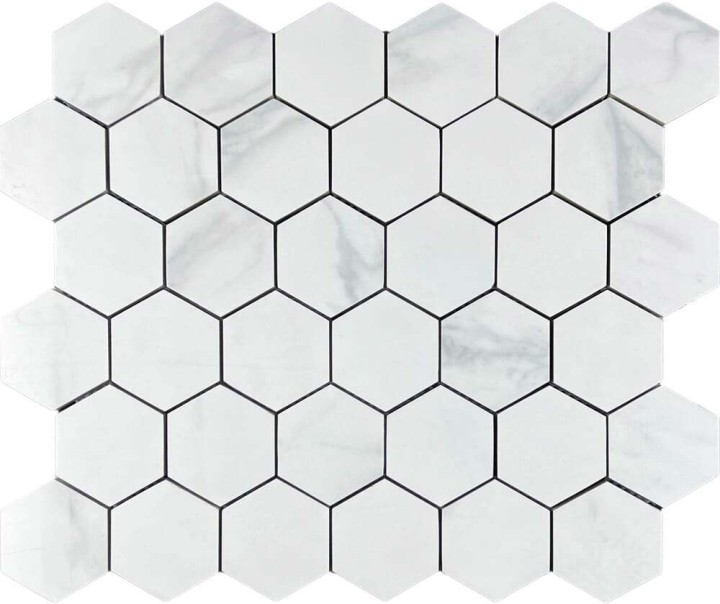Керамическая Мозаика Velsaa Mosaic Saturio Glacier Mosaic Hexagone Чип 4.8x4.8 — фото 3