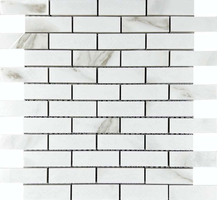 Керамическая Мозаика Velsaa Mosaic Statuario Eva Mosaic Brick Bone 29.9х32.1 — фото 2