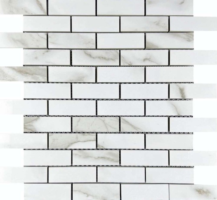 Керамическая Мозаика Velsaa Mosaic Statuario Eva Mosaic Brick Bone 29.9х32.1 — фото 4