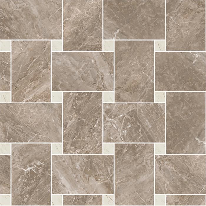 Керамическая Versace Marble Mosaico Intreccio LAP/NAT Grigio/Bianco на Сетке 29,1x29,1 — фото 3