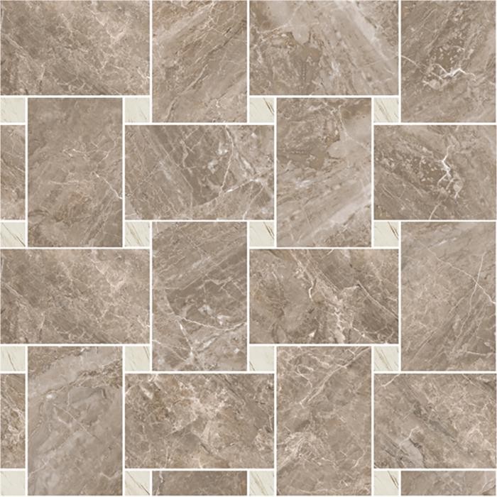 Керамическая Versace Marble Mosaico Intreccio LAP/NAT Grigio/Bianco на Сетке 29,1x29,1 — фото 4