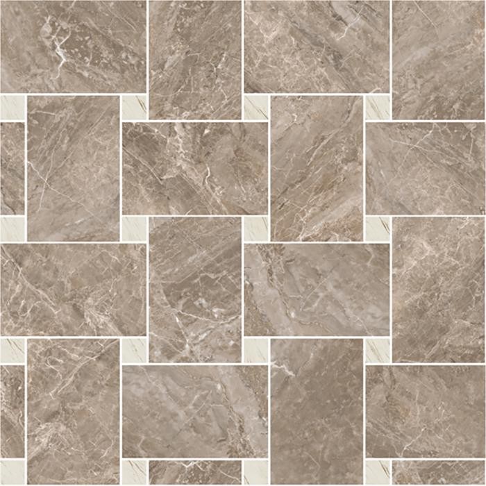 Керамическая Versace Marble Mosaico Intreccio LAP/NAT Grigio/Bianco на Сетке 29,1x29,1 — фото 6