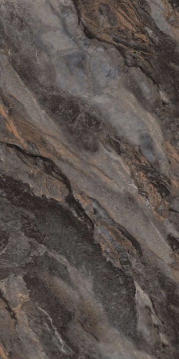 Полированный Zibo Fusure Керамогранит Hong Kong Marble Brown Gold Glitter 60x120 — фото 2