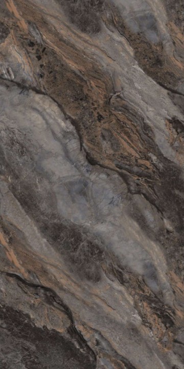 Полированный Zibo Fusure Керамогранит Hong Kong Marble Brown Gold Glitter 60x120 — фото 3