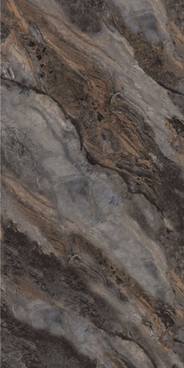 Полированный Zibo Fusure Керамогранит Hong Kong Marble Brown Gold Glitter 60x120 — фото 4