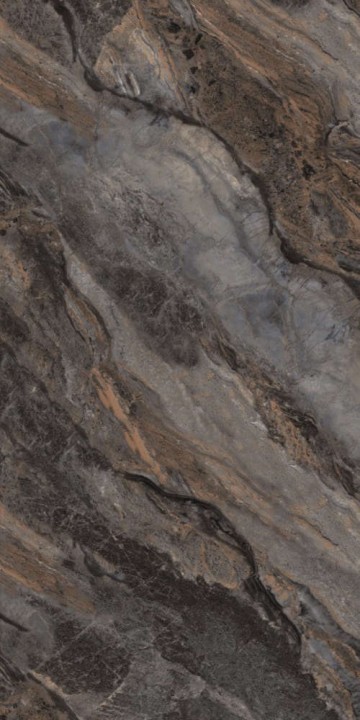 Полированный Zibo Fusure Керамогранит Hong Kong Marble Brown Gold Glitter 60x120 — фото 5