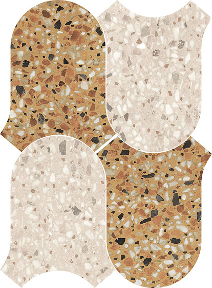 Керамическая Мозаика Керамогранит 41zero42 CHICCO Mosaic Onda Senape Greige 27x36,5