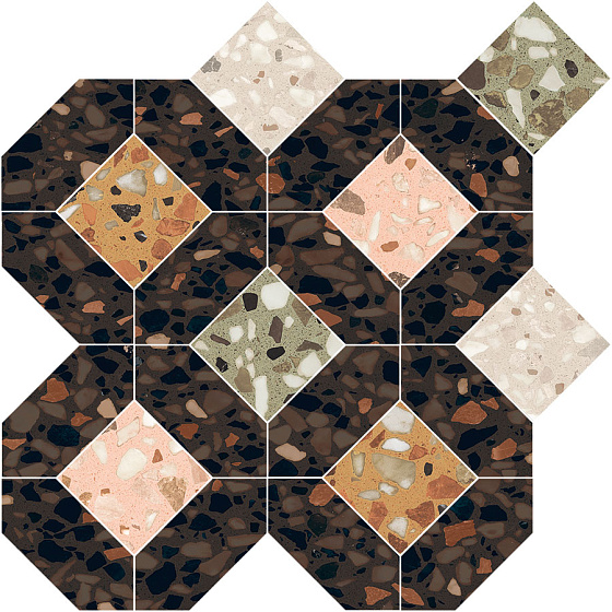 Керамическая Мозаика Керамогранит 41zero42 CHICCO Mosaic Quadra Dark 33,7x33,7