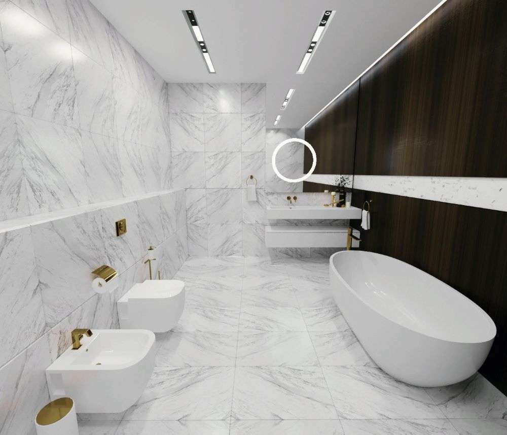 Фото в интерьере для ванной Absolut Gres Statuario Classic