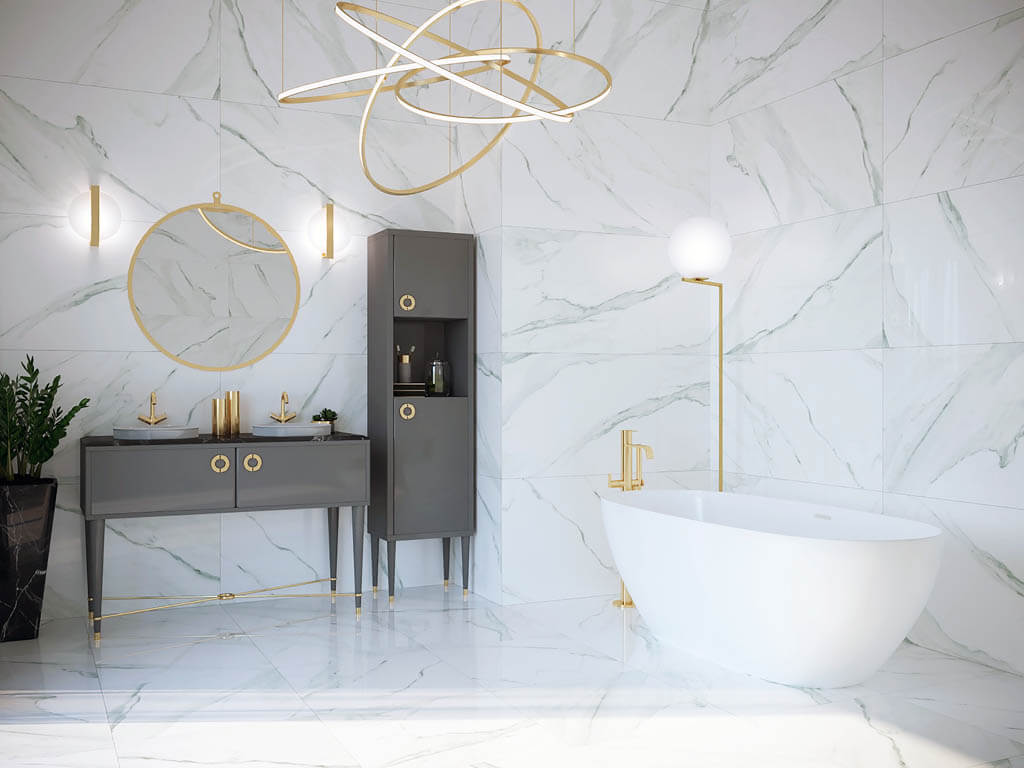 Фото в интерьере для ванной AGL Tiles Thasos