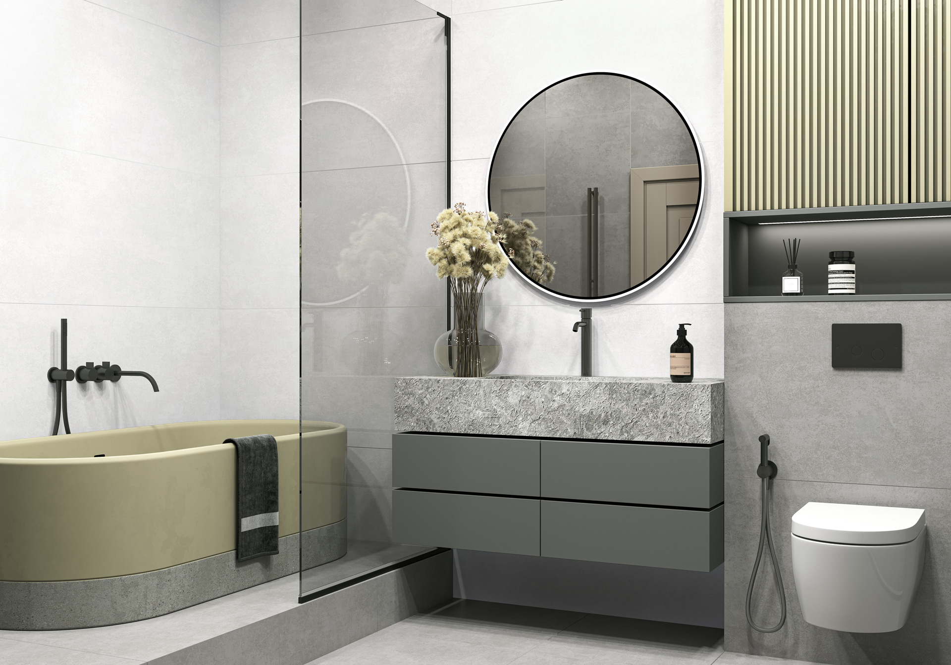 Фото в интерьере Alma Ceramica Beton Pro