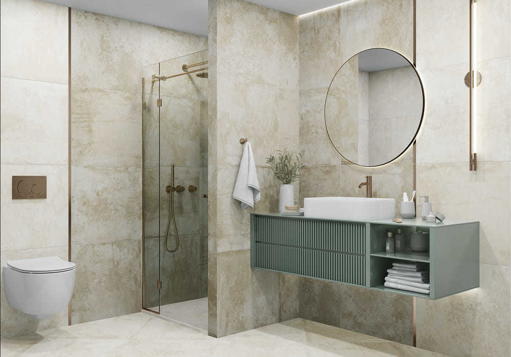 Фото в интерьере для ванной ALMA Ceramica Cemento