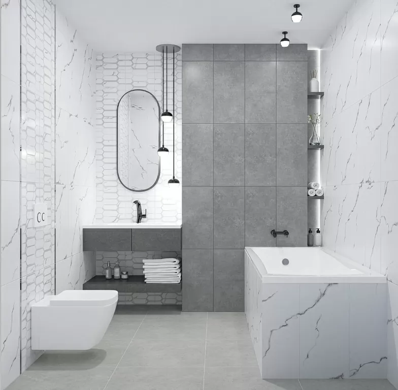 Фото в интерьере Azori Calacatta Opaco