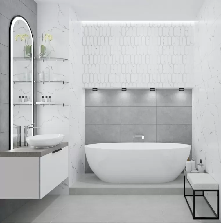Фото в интерьере Azori Calacatta Opaco
