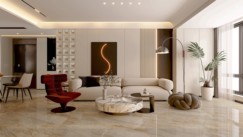 Фото в интерьере для гостиной Basconi Home Brown marble