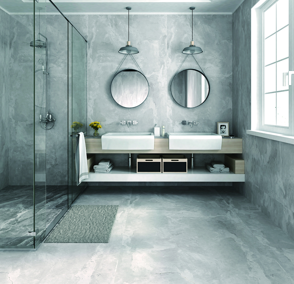Фото в интерьере для ванной Basconi Home Cemento gold