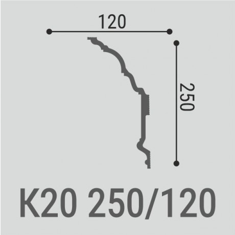 Плинтусы потолочные Bello Deco Карнизы потолочные Карниз потолочный К20 250-120 12x200 — фото 2