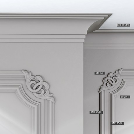 Плинтусы потолочные Bello Deco Карнизы потолочные Карниз потолочный К14 110-110 11x200 — фото 3