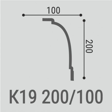Плинтусы потолочные Bello Deco Карнизы потолочные Карниз потолочный К19 200-100 10x200 — фото 2