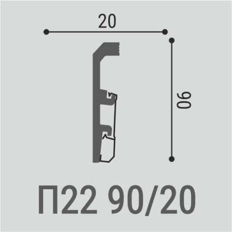 Плинтусы напольные Bello Deco Плинтус напольный П22 90-20 2x200 — фото 2