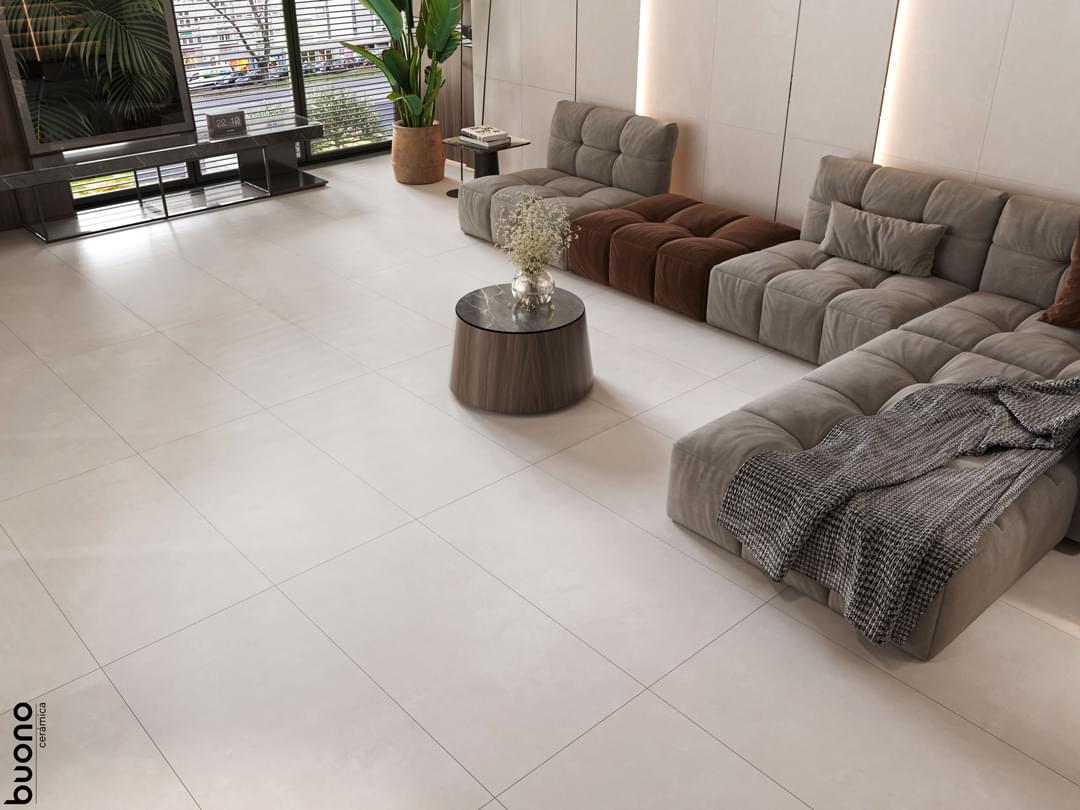 Фото в интерьере для гостиной Buono Ceramica Beton