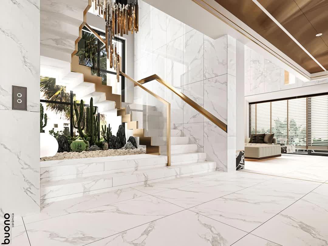 Фото в интерьере для холла Buono Ceramica Marble