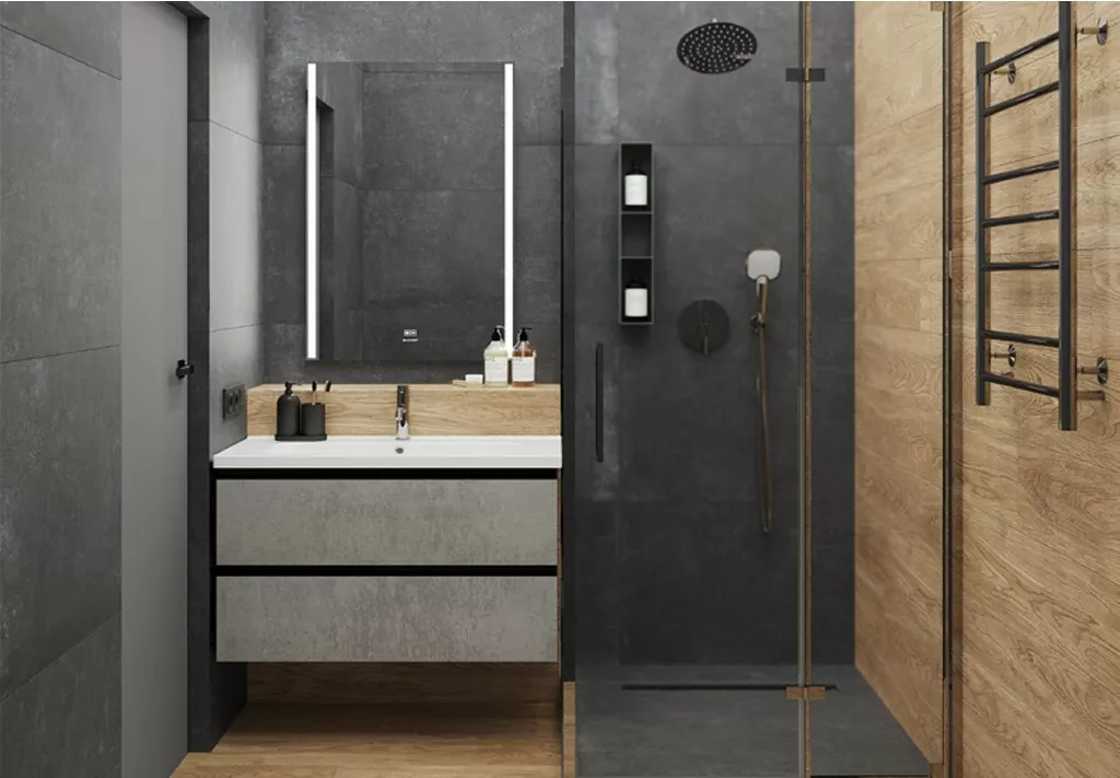 Фото в интерьере Ceradim Cement Strength Graphite