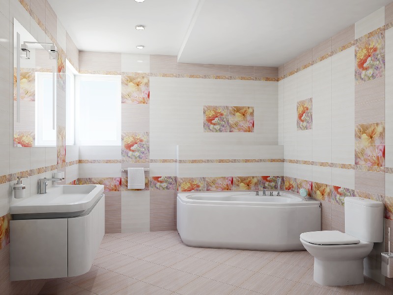 Фото в интерьере для ванной Ceramica Classic Flowers