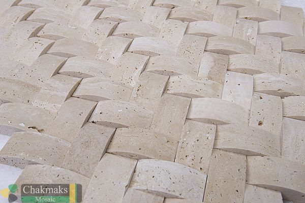 Каменная Chakmaks 3D Fusion Stone Бесшовная 3D мозаика из травертина NETWORK 1х2х4 см — фото 3