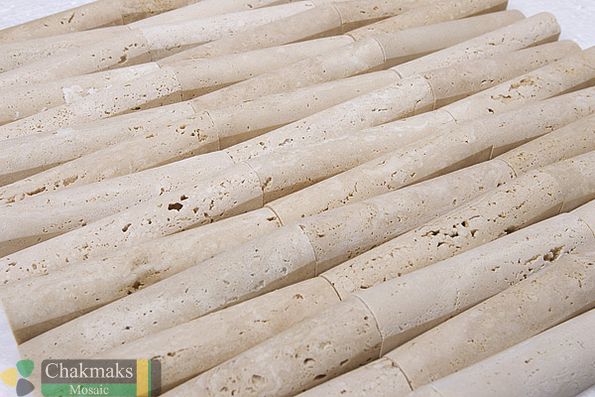 Каменная Chakmaks 3D Fusion Stone Бесшовная 3D мозаика из травертина WILD KAMYSH CLASSIC 1х2х10 см — фото 3