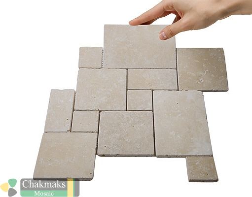 Каменная Chakmaks 3D Fusion Stone Плитка мозаика из травертина LYRIC 1х4.9х15 см — фото 2