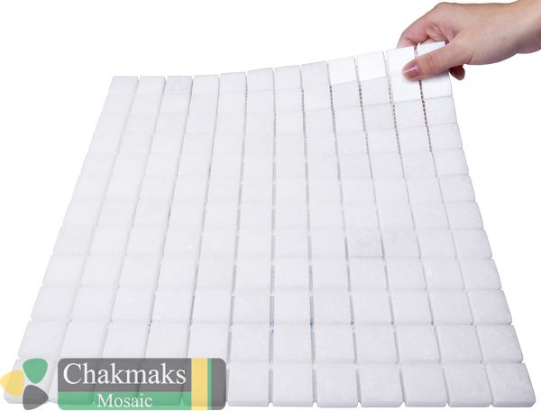 Мраморная Chakmaks Anatolian Stone 23x23 Мозаика из мрамора (23х23*10 мм) BIANCO NEVE — фото 2