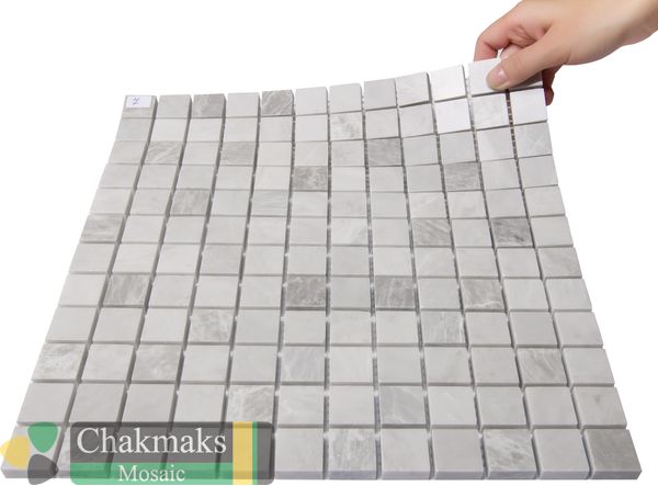 Мраморная Chakmaks Anatolian Stone 23x23 Мозаика из мрамора (23х23*10 мм) ICE-NORDIC GREY — фото 2