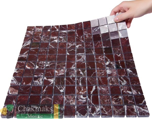 Мраморная Chakmaks Anatolian Stone 23x23 Мозаика из мрамора (23х23*10 мм) ROSSO LEVANTO — фото 2
