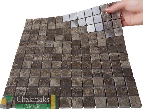 Мраморная Chakmaks Anatolian Stone 23x23 Мозаика из мрамора (23х23*10 мм) SULTAN DARK — фото 2