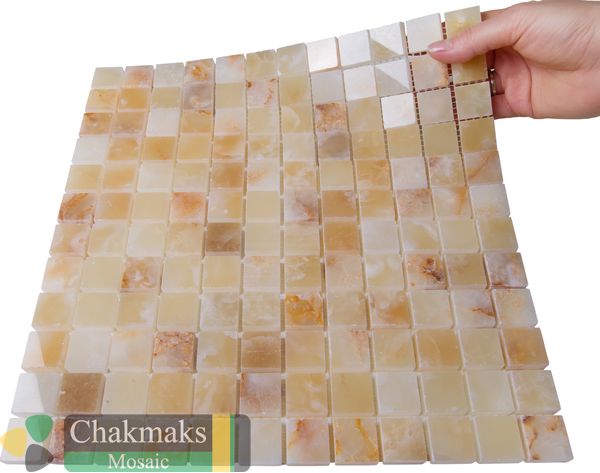 Каменная Chakmaks Anatolian Stone 23x23 Мозаика из оникса (23х23*10 мм) LIGHT HONEY ONYX — фото 2