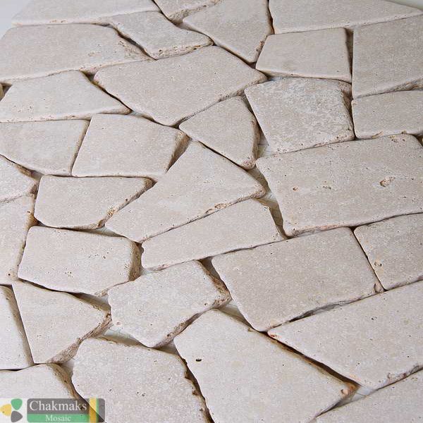 Каменная Chakmaks Anatolian Stone 23x23 Мозаика из травертина (23х23*10 мм) AMORPHOUS LIGHT — фото 3