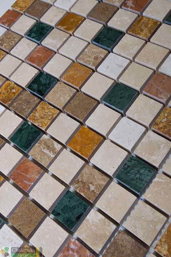 Каменная Chakmaks Anatolian Stone 23x23 Мозаика из травертина (23х23*10 мм) LETE — фото 3
