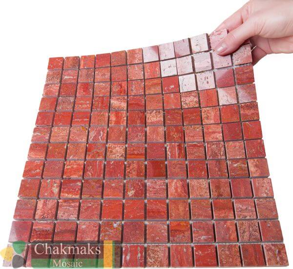 Каменная Chakmaks Anatolian Stone 23x23 Мозаика из травертина (23х23*10 мм) RED STONE 23*23 — фото 2