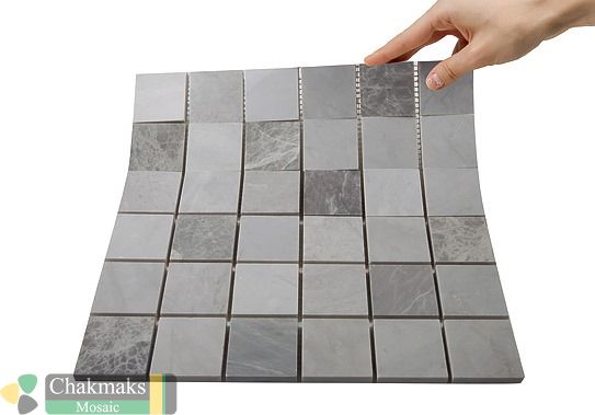 Мраморная Chakmaks Anatolian Stone 50x50 Мозаика из мрамора (50х50*10 мм) ICE-NORDIC GREY — фото 2