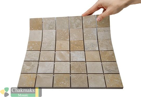 Каменная Chakmaks Anatolian Stone 50x50 Мозаика из травертина (50х50*10 мм) RUSTIC — фото 2